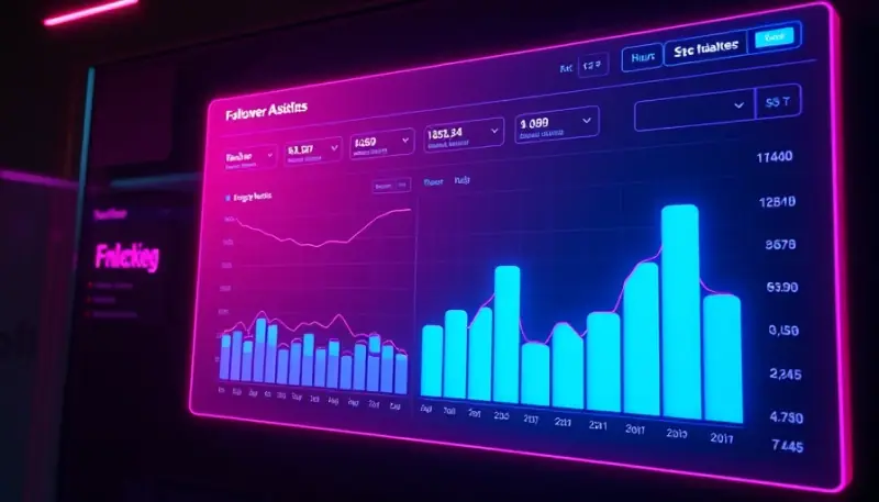 Painel de analytics com gráficos de barras mostrando horários de atividade dos seguidores