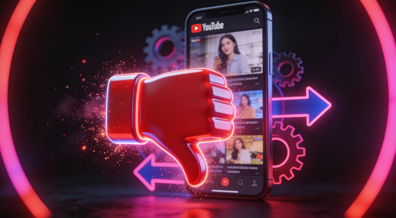 YouTube Shorts remove dislike e muda feedback do algoritmo