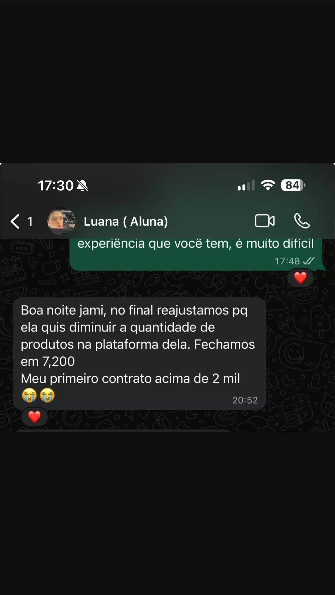 Print aluna Comunidade SMAM - social media com contratos recorrentes