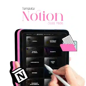 Bônus Template Notion para Social Media - organizador de clientes e projetos